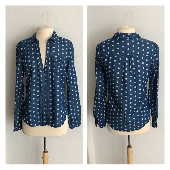 Sans Souci Tops - Sans Souci polka dot button down